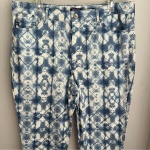Chaps Blue & White Shibori Skinny Jeans - 16/33